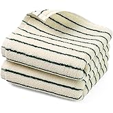 Jacquotha Green Striped Hand Towels for Kitchen, Vintage Bathroom Decor, Natural Cotton Tea Towel, 14” x 29”