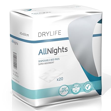 Drylife All Nights Inkontinenz Einweg-Bettunterlagen - 40x60cm - Packung mit 100