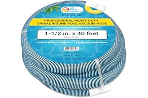 U.S. Pool Supply Pool Vacuum Hose - 1-1/2" x 40' Professional Heavy Duty Pool Hose for Inground, Spiral Wound with Kink-Free Swivel Cuff - Connect to Vacuum Heads, Skimmer, Cleaner, Filter Pump Inlet