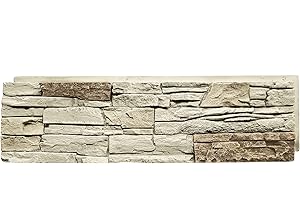 GenStone Faux Stacked Stone Panel 41" x 11.25" in Vanilla Bean Color for Do It Yourself Friendly Home Improvement Projects