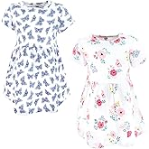 Hudson Baby Girls Cotton Dresses, Butterfly Floral, 0-3 Months