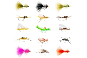 20 Woolly Bugger Streamer, Hopper, Gold Bead Rubber Leg Stone Trout Fly Fishing Assortment | Trout, Bass, Pike, Baitfish Flie