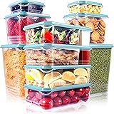 SHOMOTE 10 Pack Food Storage Containers with Lids Airtight, Stackable Kitchen Freezer Containers for Food BPA Free, Plastic L