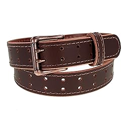 Men’s Classic Leather Belt, Double Prong Retro