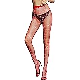 LinkSphere Sparkly Rhinestone Fishnet Tights Sexy High Waist Stockings Glitter Party Pantyhose