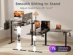 WALKINGDESK 63x55 Inches Reversible L Shaped