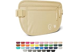 VANTAMO Money Belt for Travel - Security Fanny Pack for Phone, Money, Passport, & More with Anti Theft RFID Protection - Slim Under Clothes Hidden Wallet Holder Bag - Unisex Travel Waist Pouch for Women & Men