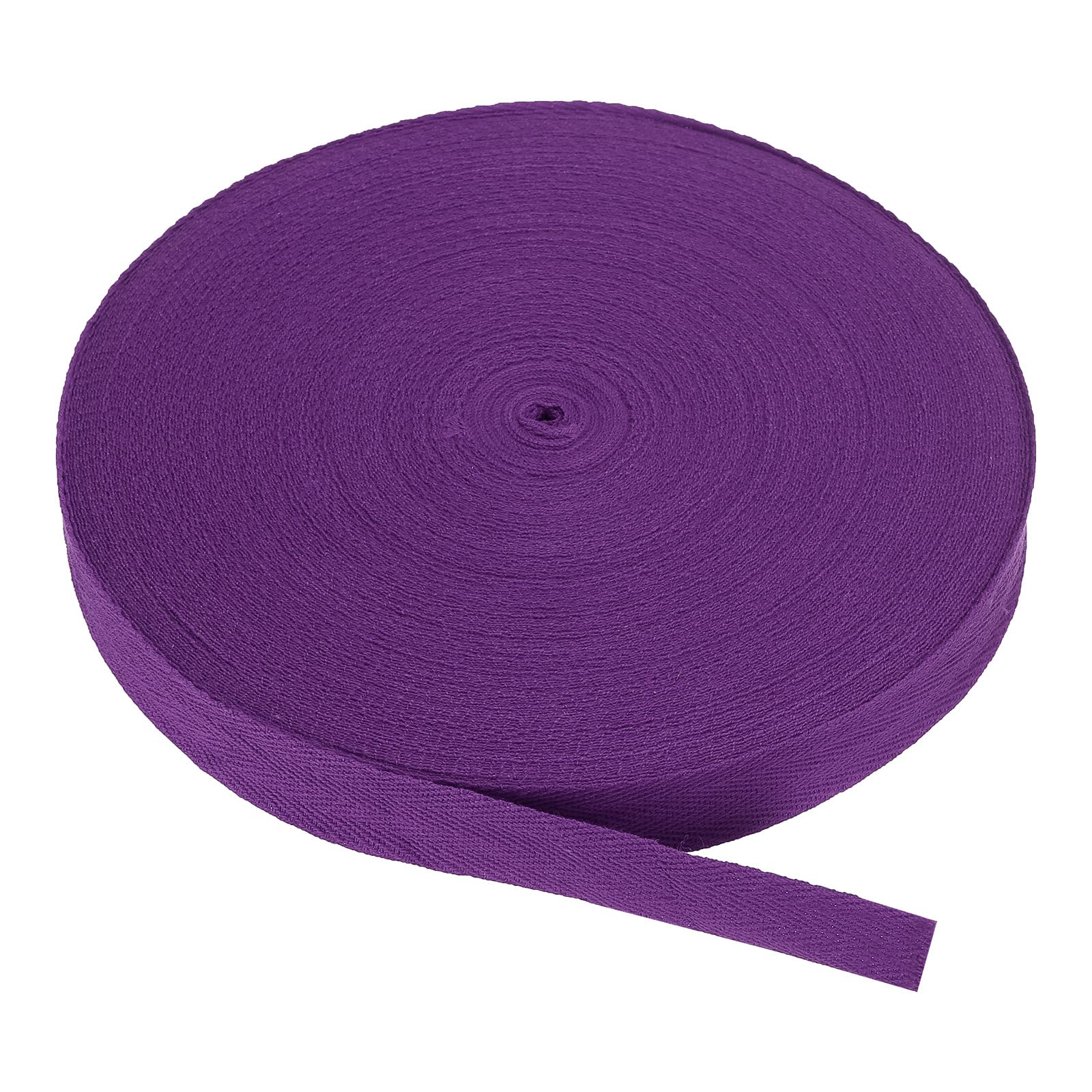 PATIKIL Cotton Twill Tape 20mm(3/4 Inch) 50 Yards Cotton Ribbon Bias Binding Tape Herringbone Webbing Trim for Sewing Gift Wrapping Craft DIY Deep Purple — image 1
