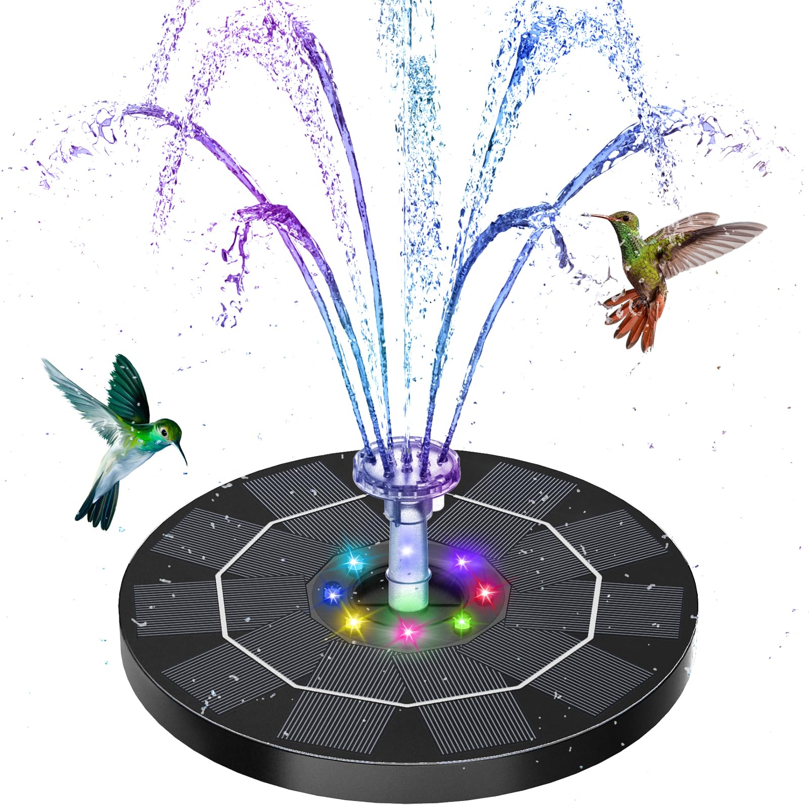 Photo 1 of AISITIN 3,5W LED solar fountain Pump for outdoor with 3000mAh battery,Solar Bird Bath Fountain with different spray effects,with crystal ball, Solar Powered Water Pump for outdoor garden, pond