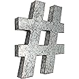 SciencePurchase 20" Metal # (Hashtag) Wall Decor, Silver with Rusted Edges, Galvanized Wall Mountable Decoration for Country, Mid-Century, or Farmhouse Themed Room or Event
