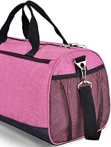 KASIBON Gym Bag with Shoes Compartment Wet Pocket Pink Duffle Bag view 6