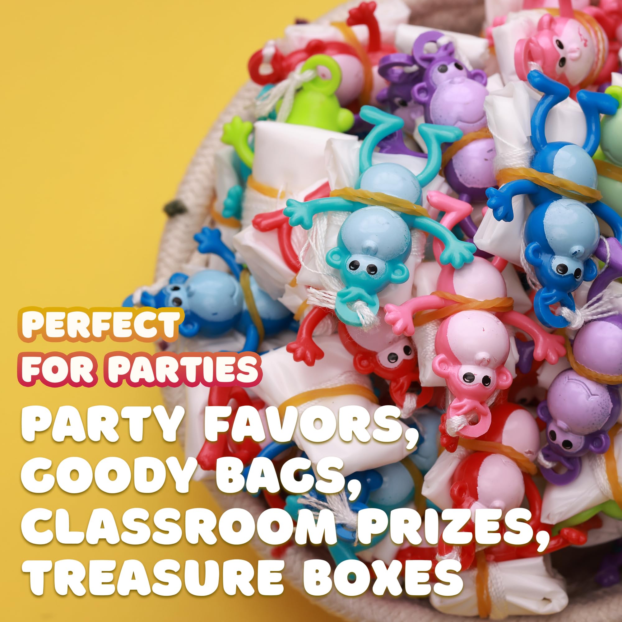 Entervending Parachute Toys for Kids - Pack of 12 Multicolor Monkey Paratrooper Toy - Flying Toys for Boys & Girls - Party Favors & Summer Activities