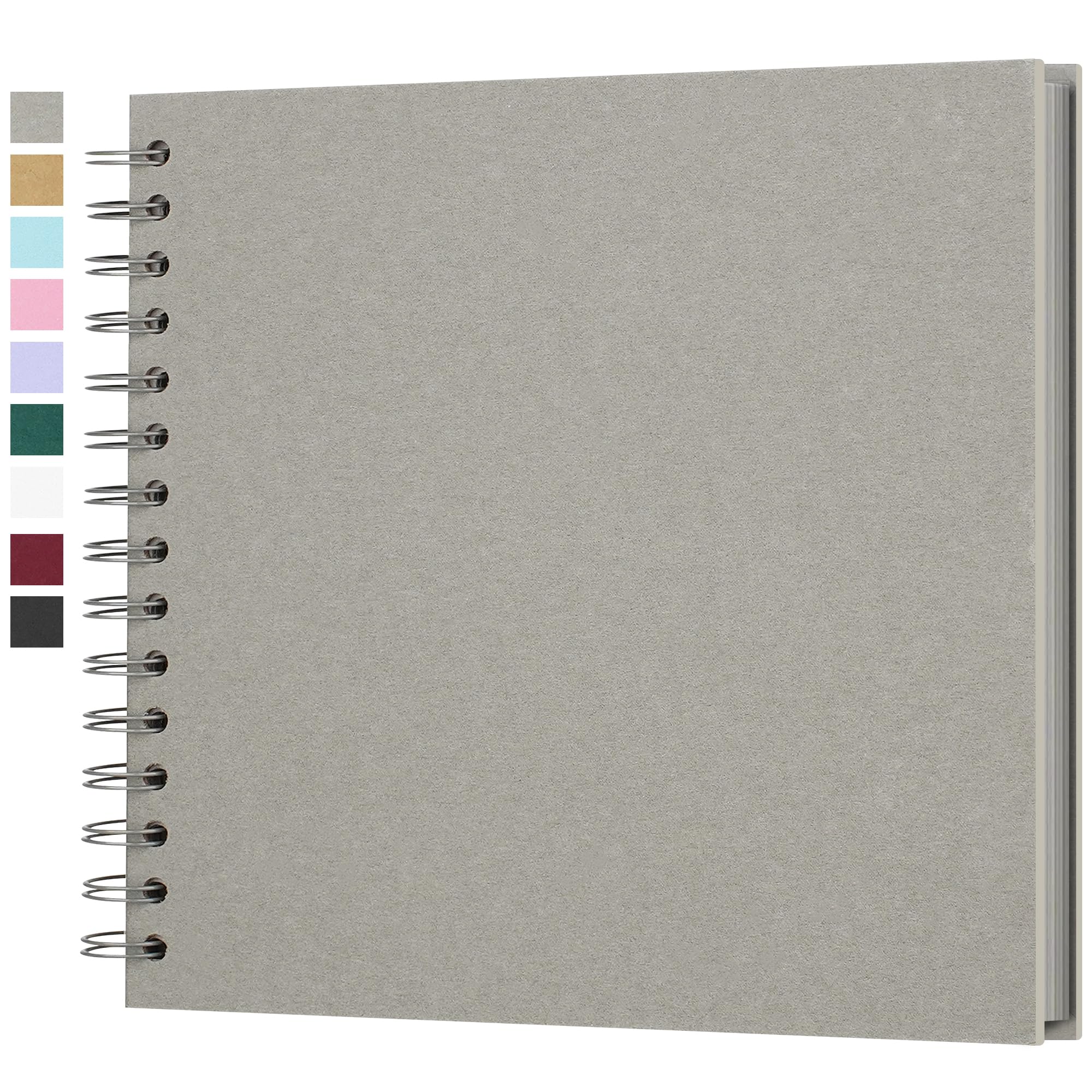 Yopih 8 x 8 Inch DIY Scrapbook Photo Album Hardcover Kraft Blank Page Acid-Free 40 Pages (20 Sheets) Memory Book for Wedding Anniversaries Family Baby Memories Small Scrapbooking Projects, Grey