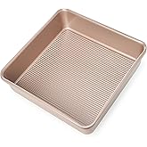 Ultra Cuisine Nonstick Square Cake Pan, Even Baking and Roasting, Easy to Clean, Durable Quality, Warp & Scratch Resistant Texture for Easy Release, Food-Safe, Size 8 x 8 inch