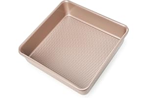 Ultra Cuisine Nonstick Square Cake Pan, Even Baking and Roasting, Easy to Clean, Durable Quality, Warp & Scratch Resistant Texture for Easy Release, Food-Safe, Size 8 x 8 inch
