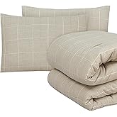 ROYALE LINENS Natural Duvet Cover Full/Queen Size - 3 Piece Printed Bedding Comforter Covers - 1 Duvet Cover 90x90 inches and 2 Pillow Shams 20x26 - No Comforter Included