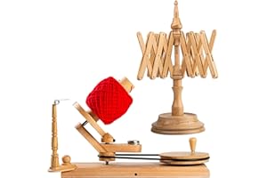 INTAJ Beechwood Yarn Winder and Swift Combo - Wooden Yarn Ball Winder for Knitting and Crocheting - Large Capacity, Easy to Set Up, Portable, Stable - Best Yarn Cake Winder for Your Projects