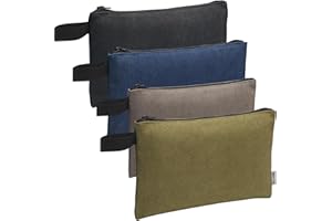 KOYYTO 4 Pack Canvas Tool Pouch with Zipper,Upgrade 16 oz Heavy Duty Small Tool Bag,Multipurpose Organizer Utility Tool Bag,for Tools,Office Supplies,Cosmetics,Stationary
