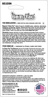Beacon Gem-Tac 118ml Clear Adhesive for Fabric, Rhinestones & More view 3