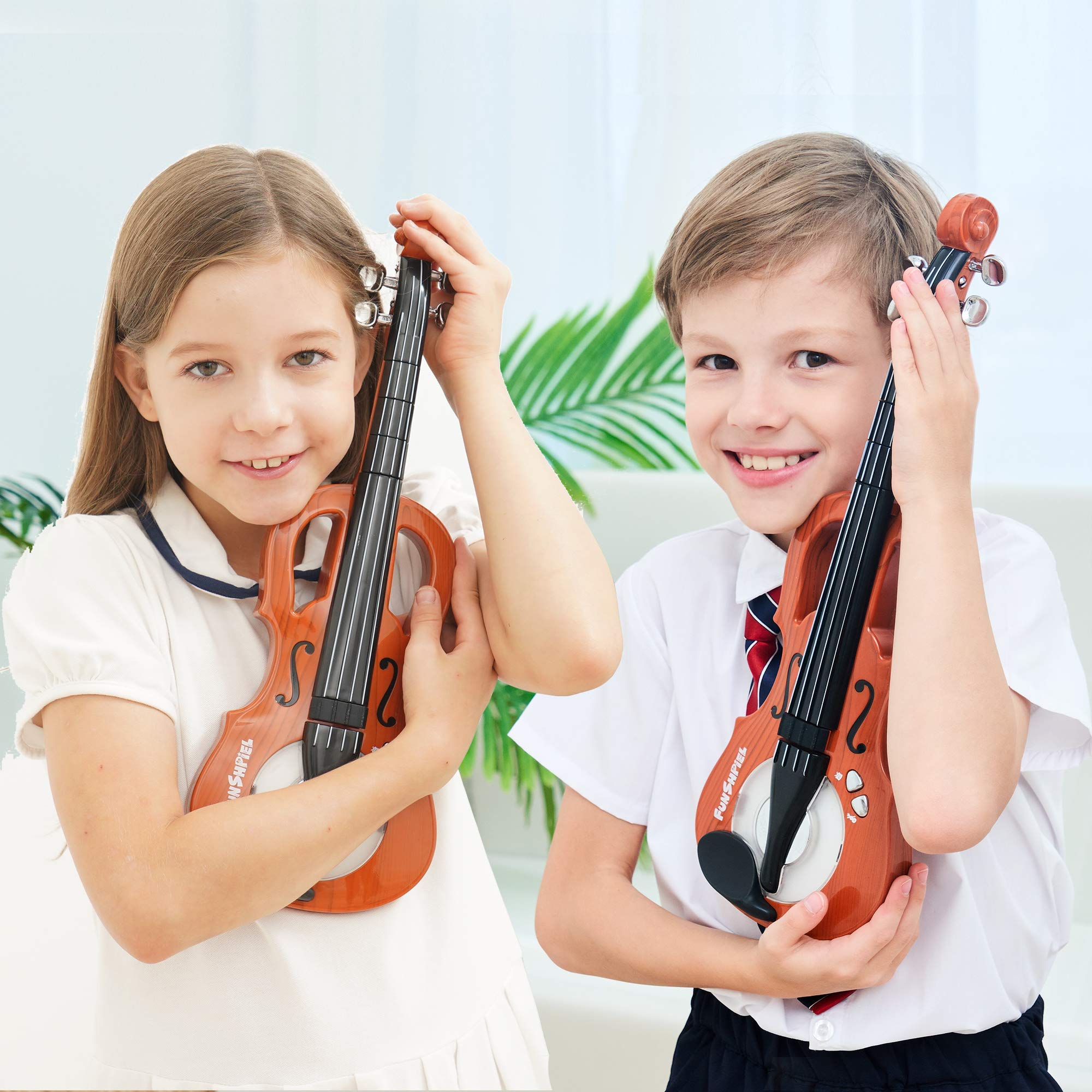 Kid's Electrical Toy Violin for Beginners with 7 Songs & Adjustable Rhythm Musical Instrument for 5-6-Year-Olds