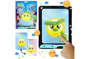 SKY CASTLE DoodleJamz JellyPics — Squishy Drawing Pads Filled with Non-Toxic Sensory Beads and Gel – No-Mess Fidget Art – ASMR – Re-usable to Make Endless Artistic Creations (Green, Orange, Blue Beads)
