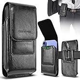 COCO STARKE Leather Phone Holster for iPhone 17 Pro Max,iPhone 16 Pro Max, 15 Pro Max, 14, 13, 12, 11, X &Samsung Galaxy S24 Ultra, S23, S22, A15, A35, Cell Phone Holster Belt Holder Case with Clip