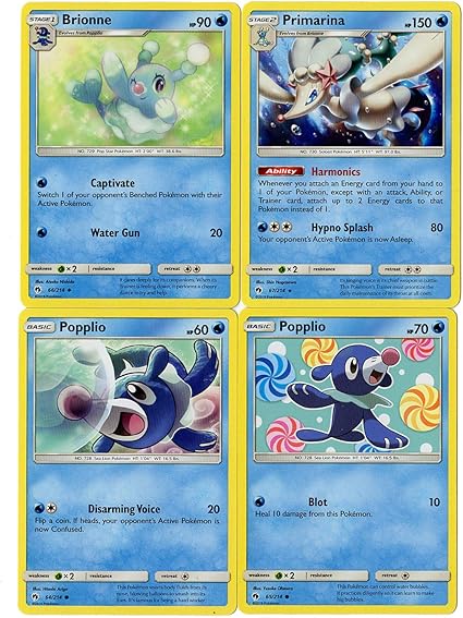 Amazon Com Pokemon Evolution Set Popplio Brionne Primarina