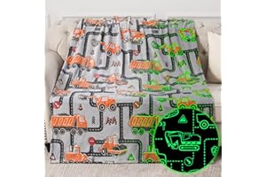 Kids Boys Construction Excavator Gifts Toys - Glow in The Dark Truck Blanket Birthday Christmas Valentine's Easter Gift for A