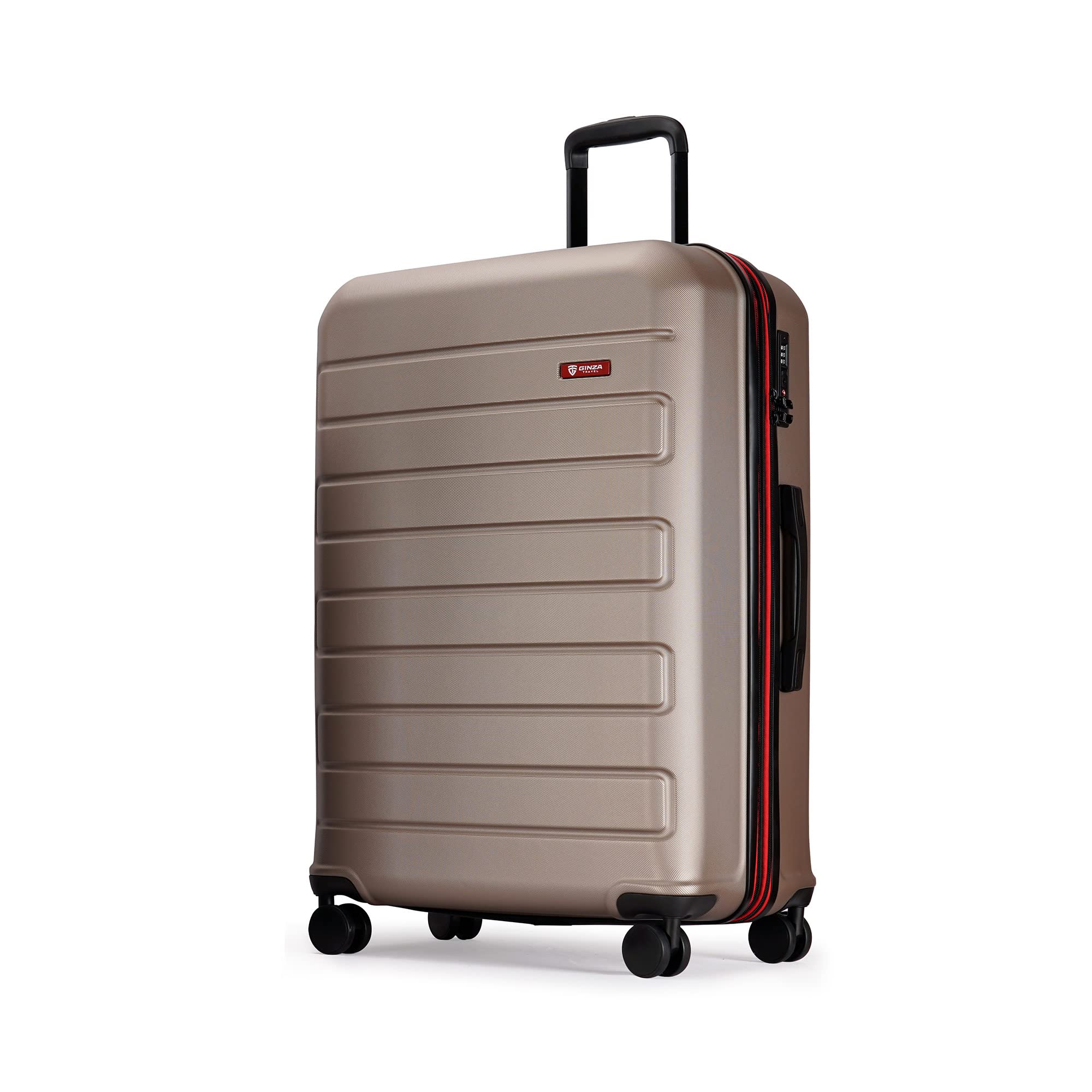 Photo 1 of GinzaTravel ABS Luggage with TSA Locks,Large 28-Inch Expandable, and Friction-Resistant in Champagne Spinner Suitcases