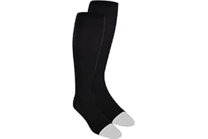 NuVein Medical Compression Stockings, 20-30 mmHg Support for Women & Men, Knee Length, Open Toe, Black, Small