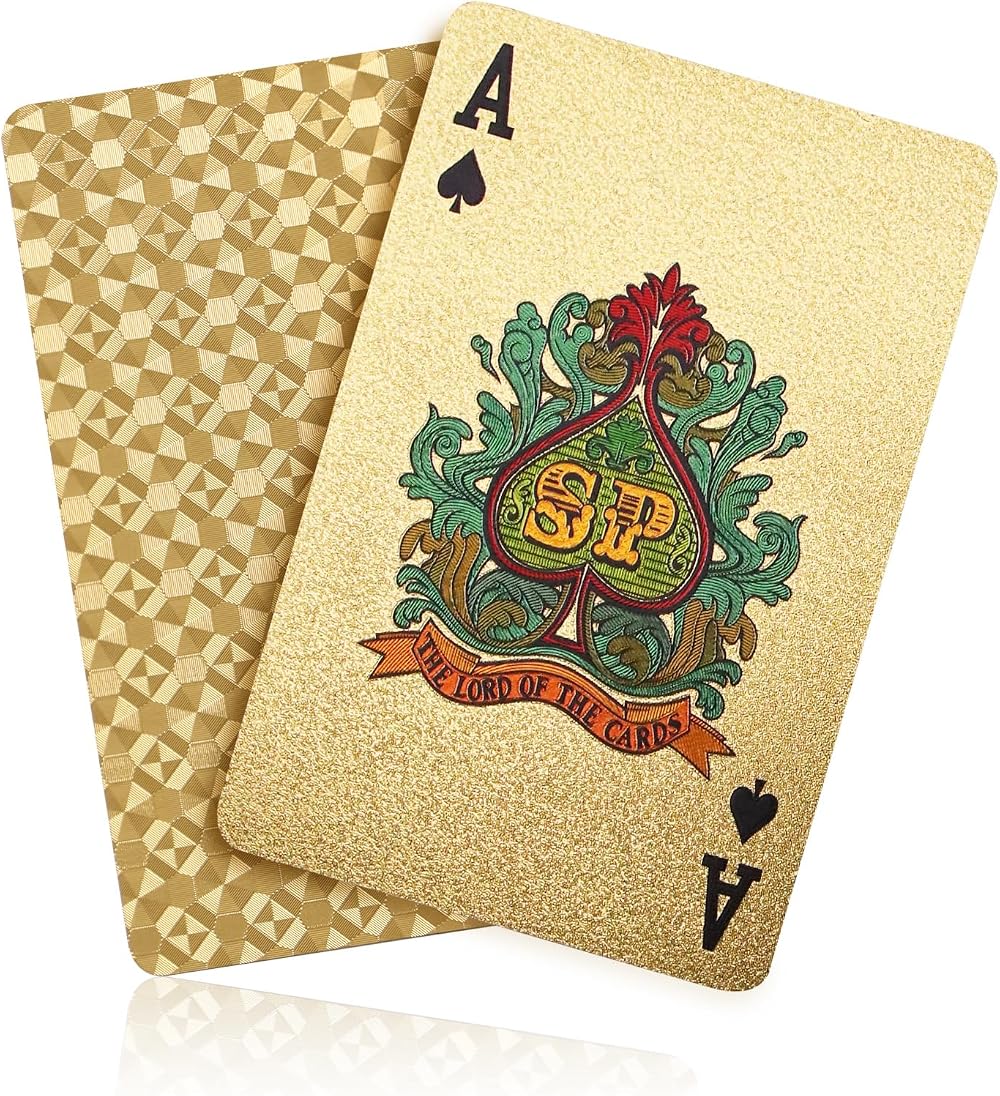 ACELION Gold Waterproof Plastic Playing Cards Deck Gift Poker