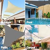 HEYOMART Sun Shade Sail Triangle 3.6m Grey UV 98% PES Water Resistant view 6