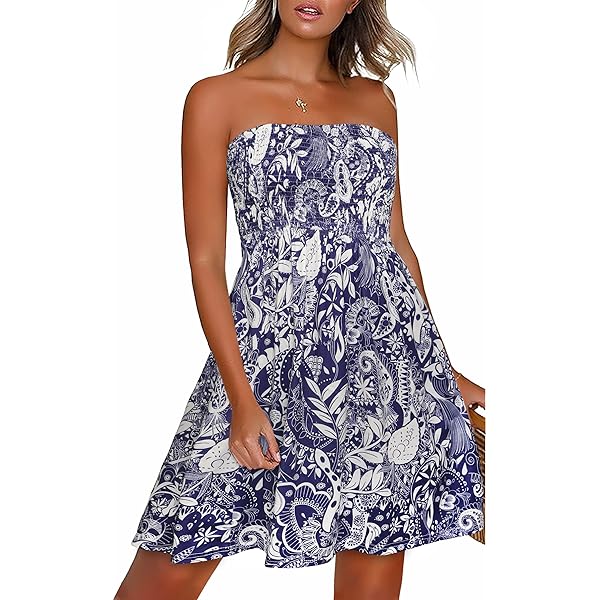Elescat Women's Sleeveless Floral Sundress With Pockets - Loose Fit Summer Beach Dress, Purple, XXL