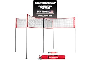PowerNet Four Square Volleyball Net, Fun New Game, Play at The Park or Beach, 2 Versions