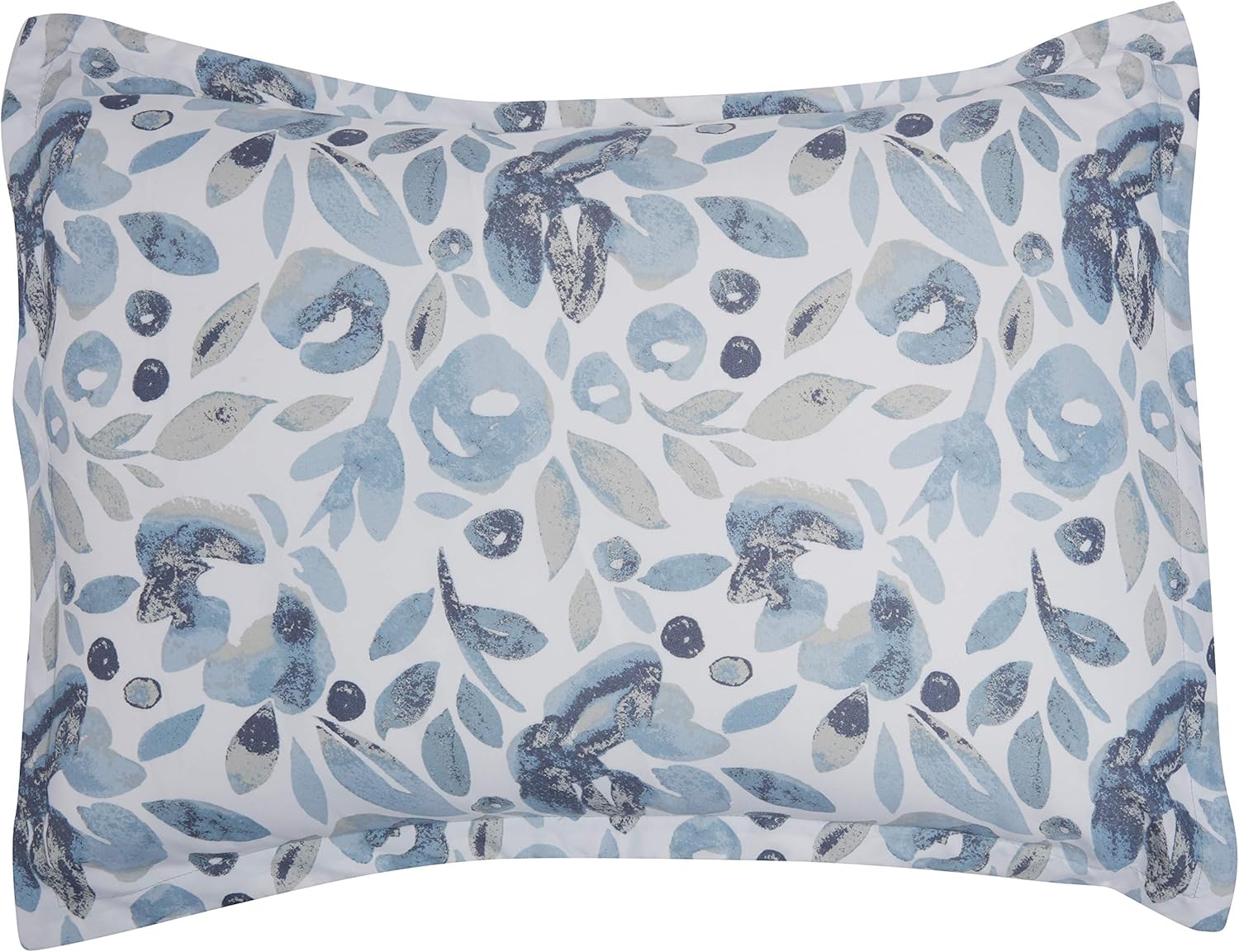 Basics 10-Piece Comforter Bedding Set, Full / Queen, Blue Watercolor Floral, Microfiber, Ultra-Soft: Home & Kitchen