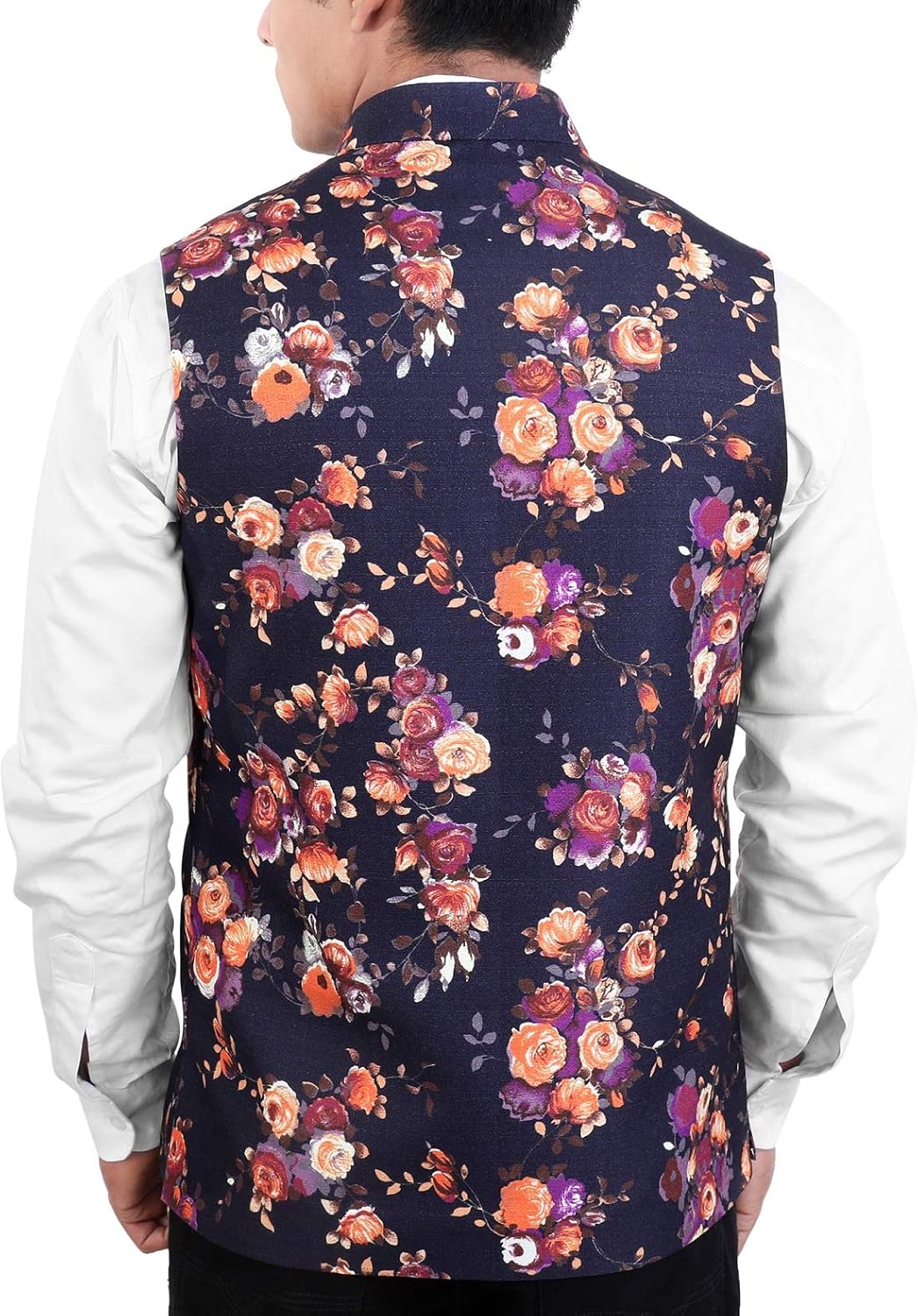 la rainbow casual silk blend printed nehru jacket for men/boys