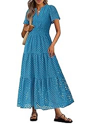 PRETTYGARDEN Womens 2025 Summer Maxi Dress Short