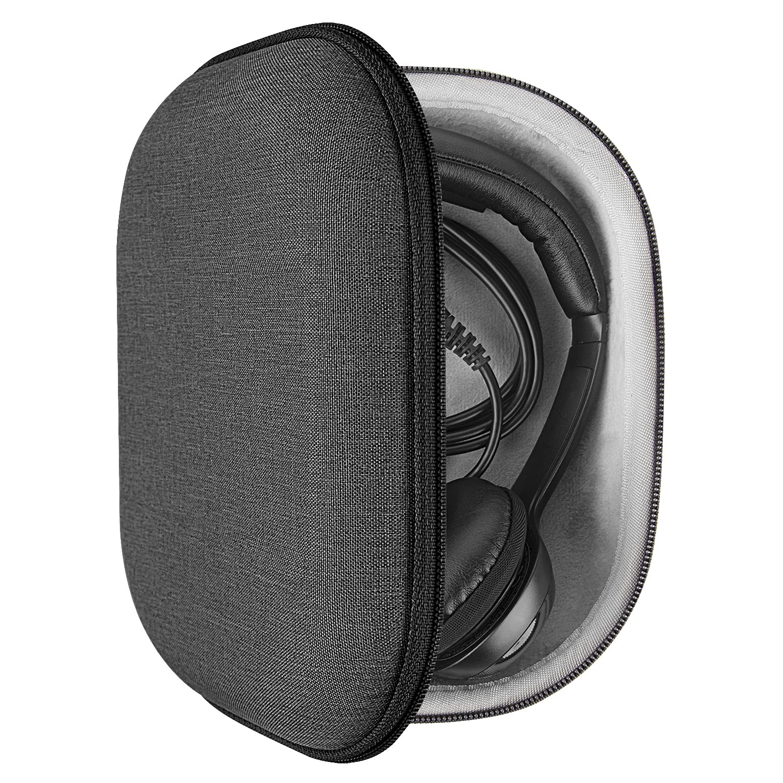 Geekria Shield Headphones Case Compatible with Logitech H820e, H650e, H600, H570e, H151, H370, Replacement Hard Shell Travel Carrying Bag with Cable Storage (Black)