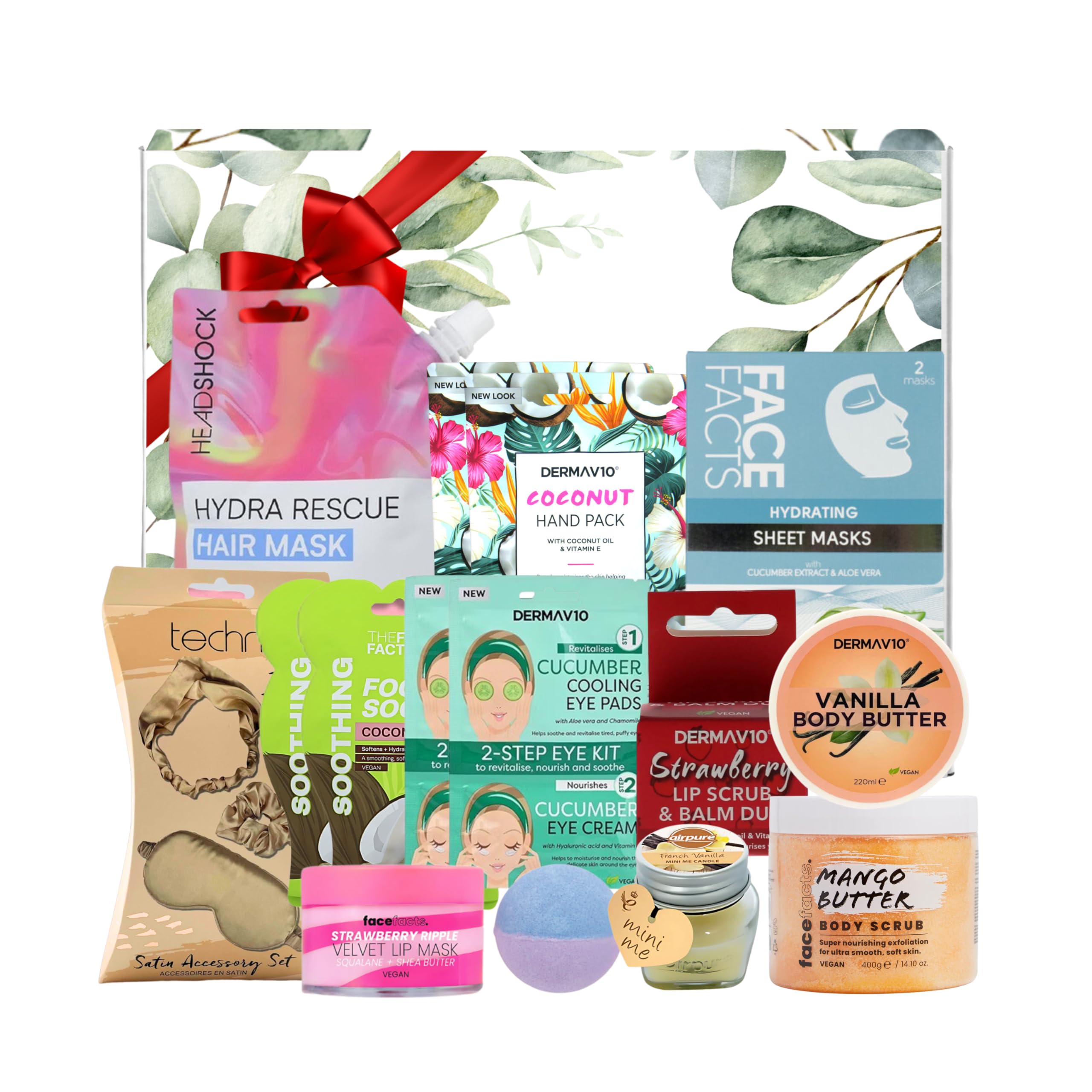Luxury Gift Set for Women – Indulgent Bath & Face Essentials with Vanilla Body Butter, Mango Scrub, Masks, Lip & Eye Kits, Candle & Satin Accessories – Gift Box Included for Perfect Pamper Gifts
