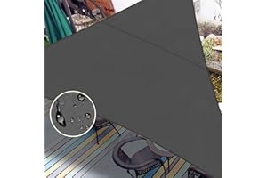 LOVE STORY Waterproof 16'x16'x16' Triangle Dark Grey Sun Shade Sail Cannoy UV Resistant for Outdoor Patio Garden Backyard (We Make Custom Size)