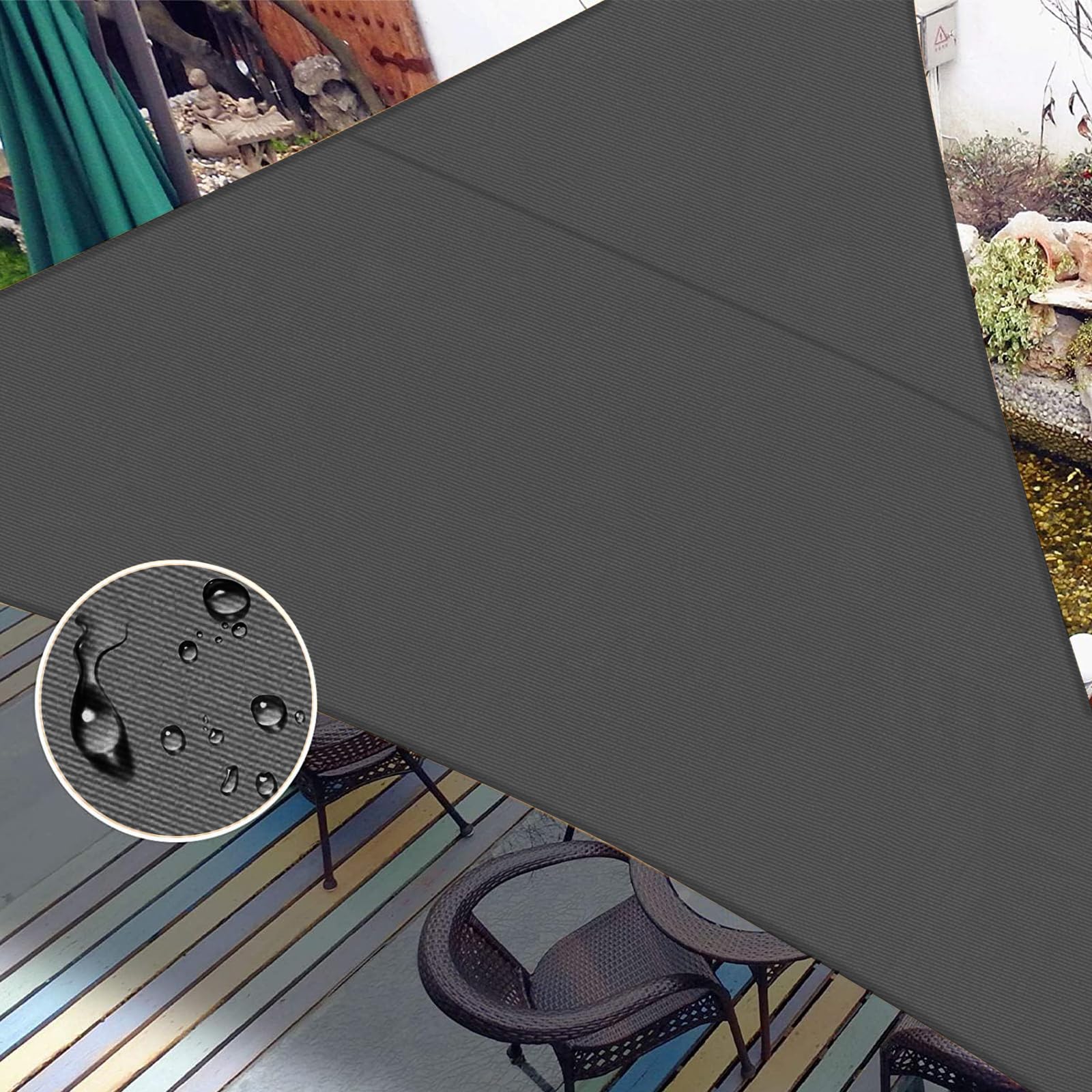 LOVE STORY Waterproof 12' x 12' x 12' Triangle Dark Grey Sun Shade Sail Cannoy UV Resistant for Outdoor Patio Garden Backyard (We Make Custom Size)