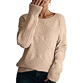 Dokotoo Women's Crew Neck Long Sleeve Sweaters 2025 Fall Winter Chunky Warm Pullover Tops Trendy Casual Outfits
