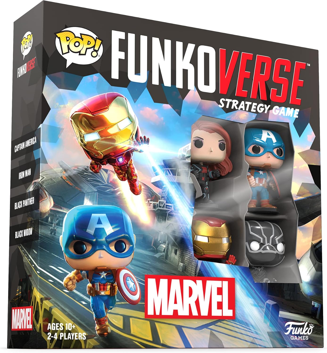 Funko Games Funkoverse Marvel 100 4Pack, Thanos, Captain America, Black Widow, Iron Man And Black Panther, 3'' (7.6 Cm) POP! - Image 4