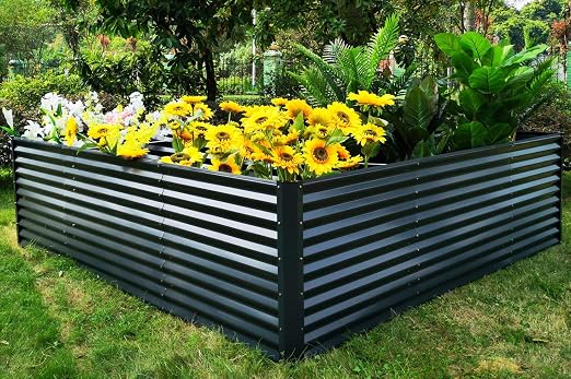 OUTFLEXX - Jardinera de Esquina, Antracita, Zincalume, 270 x 270 x ...