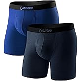 CAOZITOU Merino Wool Underwear Men,Breathable Wooly Boxer Briefs,Moisture Wicking Underwear for Men 2 Pack
