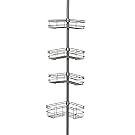 Zenna Home 2130NN, Tension Corner Pole Caddy, Satin Nickel