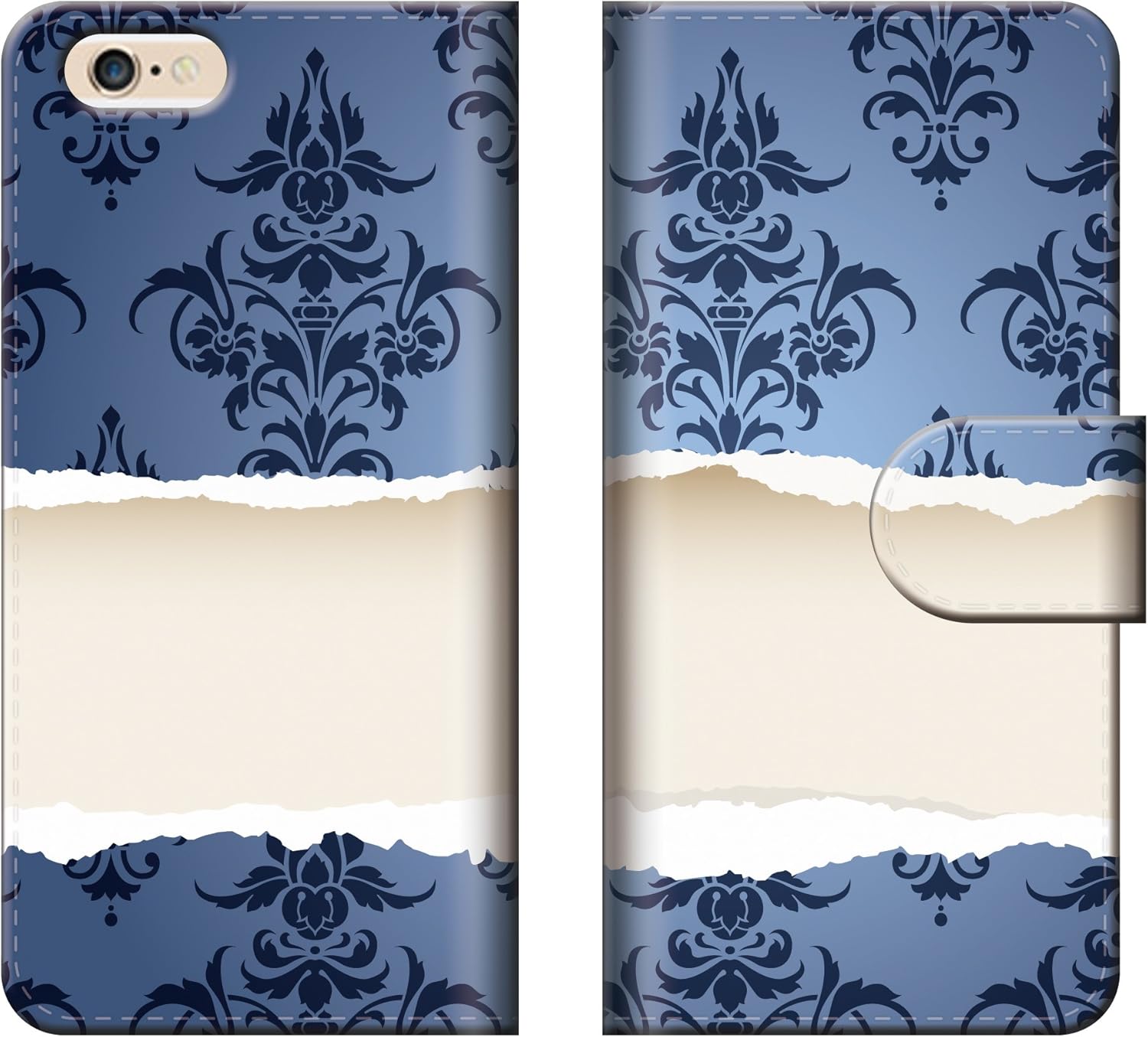 Amazon Co Jp スマートフォンケース スマホケース Ipod Touch5 アイポッドタッチ5 専用 ダマスク 壁紙 柄 模様 竹月色 紺 クリーム 白 シンプル 落ち着いた 大人 新品 手帳型 ケース ブック型 二つ折り レザー 手帳カバー 手帳タイプ ダイアリー 機種 対応 人気