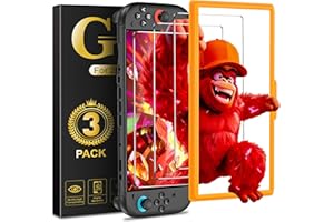 NINJAPLUSOX 3 Pack Tempered Glass Screen Protector Compatible with Nintendo Switch 2 2025, Transparent HD Clear Anti-Scratch Screen Protector Skin Set with Alignment Frame，Easy Install Kit, Case Friendly 7.9"