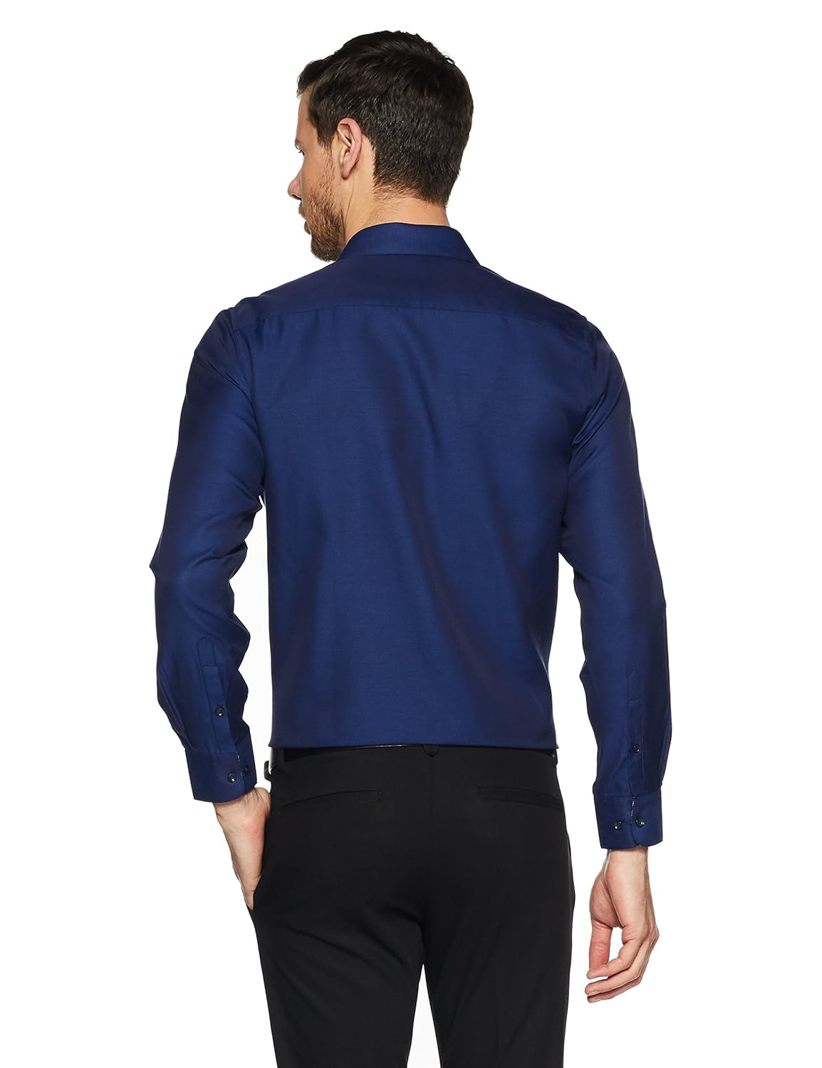 peter england men's plain slim fit formal shirt