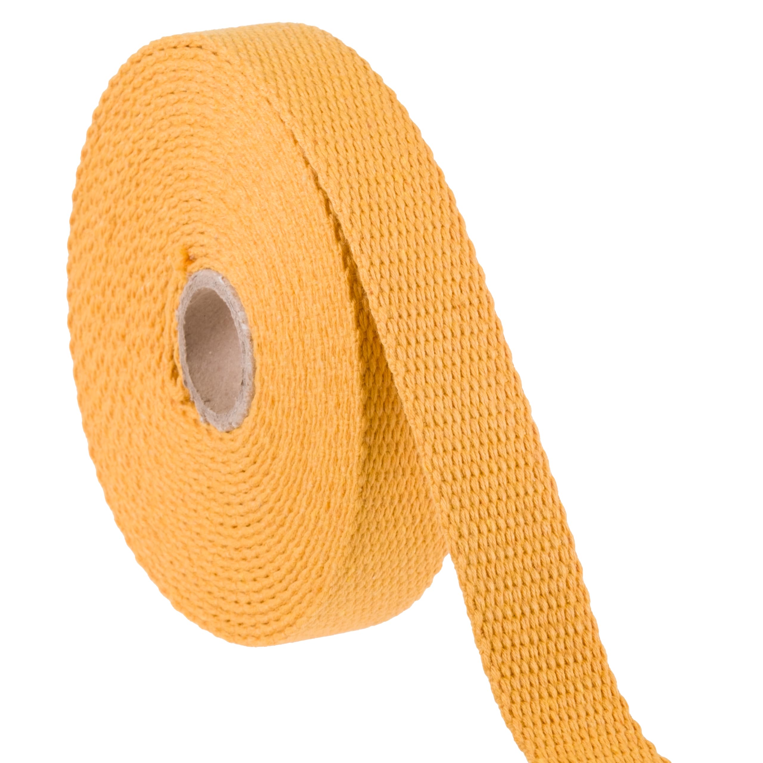 Heavy Duty Cotton Webbing Strap, 1 or 1.5 Inches and Colours, 5m (Mustard, 25mm) — image 1